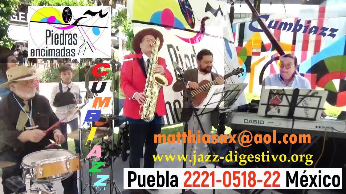 Cuarteto de Jazz PIEDRAS ENCIMADAS en Kamenike Festival "Chiles en Nogada" en Sonata Town Center PUEBLA, México