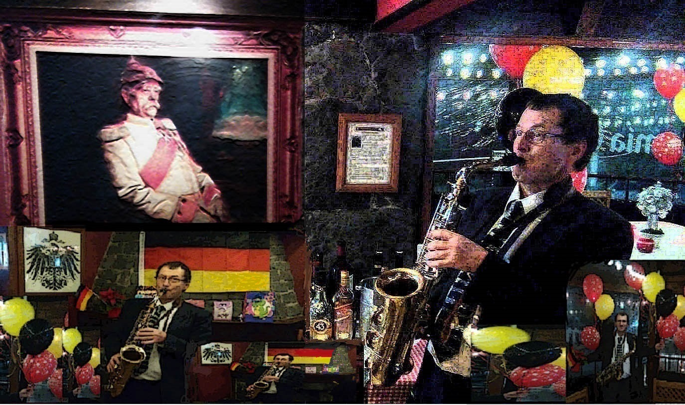 Matthias Otto spielt für Otto von Bismarck Saxofon in Puebla - Restaurant Schwarzer Adler - Black Eagle - Aguila Negra -- www.jazz-digestivo.org